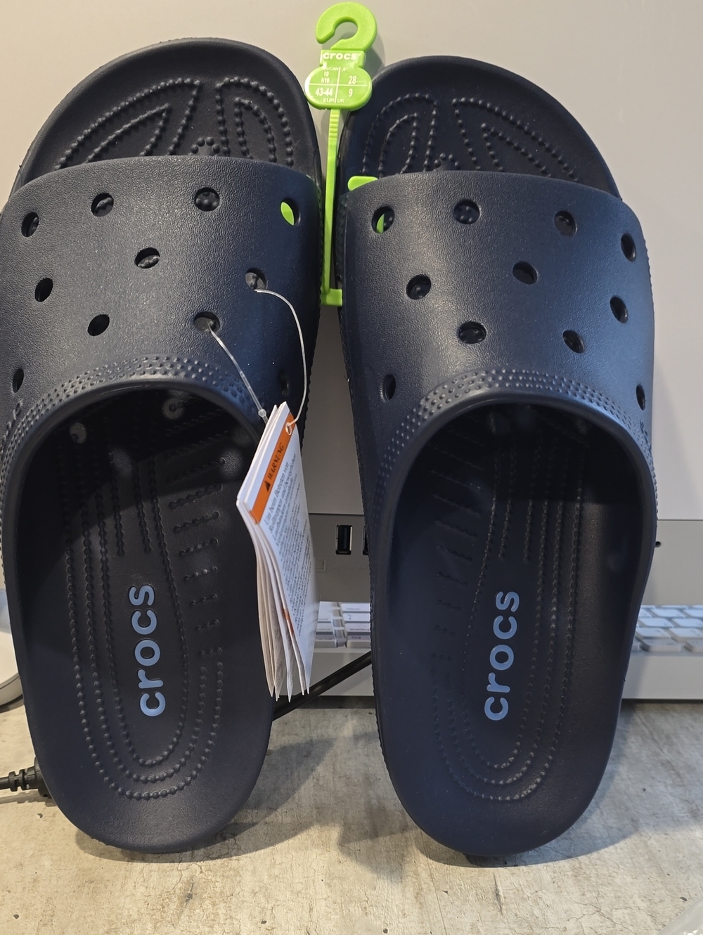 CROCS Navy Slide Clog Sandals